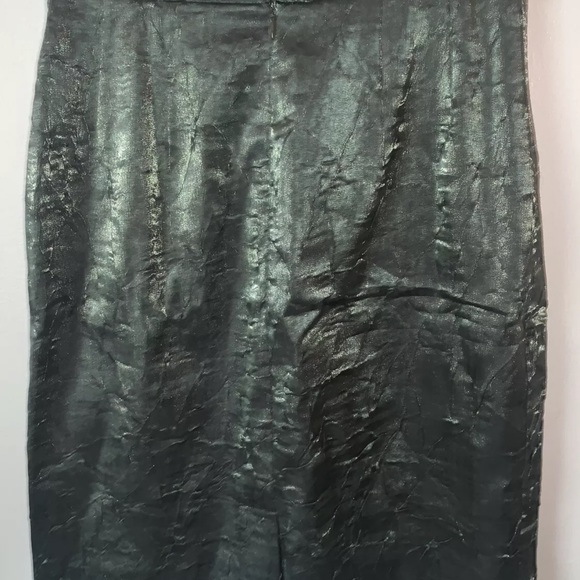 VINTAGE LENA GABRIELLE NY Green Satin Skirt! 27”! - Picture 1 of 12